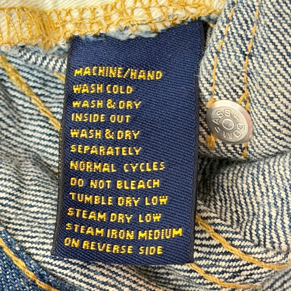 Rugby Ralph Lauren Womens Bootcut Jeans Medium Wash Blue Distressed Size 29 Y2K - Picture 4 of 11